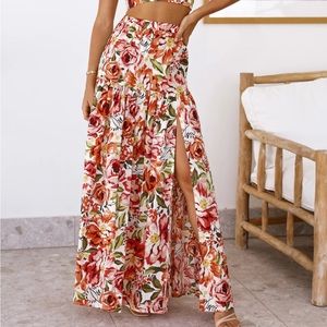 SEVEN WONDERS MADEIRA MAXI SKIRT ORANGE FLORAL